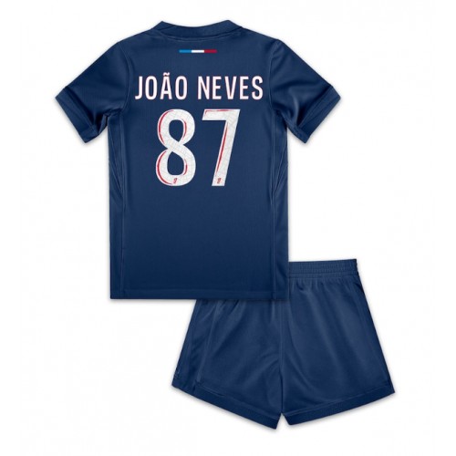 Dres Paris Saint-Germain Joao Neves #87 Domaci za djecu 2024-25 Kratak Rukav (+ kratke hlače)